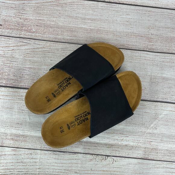 NAOT Tampa Womens Sz EU 36 US 5 Wedge Sandals Black Stretch - Picture 8 of 11